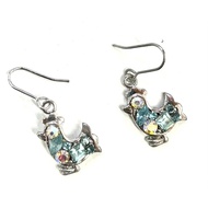 Lulugift "Icy Blue" Crystal Hen Drop Earrings