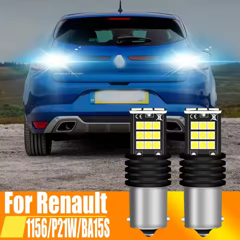 2x P21W LED Back Up Lamp Fog Bulb Reverse Light 7506 BA15S 1156 Canbus For Renault Megane 3 2 4 Scen