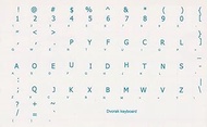 Dvorak Simplified with Blue Letters Keyboard Stickers Transparent for Computers Laptops Desktop Keyb