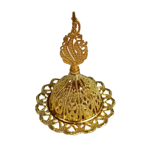 Creative Gold Incense Burner Middle East Arab Star Moon Censer Metal Hollow Incense Holder Home Deco