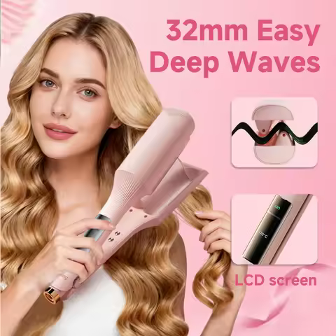 Hair Wavy Curling Iron 32mm Big Wave Deep Wavy Splint Egg Rolls Hair Curler Crimping Iron Styler Wan