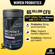 Sports Research, Women's Probiotics, 65 billion CFU, Gut Health & Digestive Support, 30 veg capsules