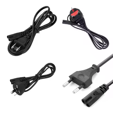 1.5M EU UK AU Power Cable 2Pin IEC320-C7 US Extension Cord For Dell Laptop Charger Canon Epson Print