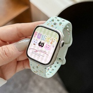 Suitable for applewatchS10 Apple iwatch9 Watch Strap s9 Color Dot Hole Silicone s8 Days Suitable for