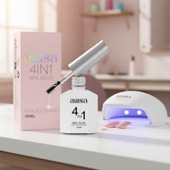 AILLSA Gel Nail Adhesive for Acrylic Nails, 4-in-1 Strong Gel Glue for Artificial Nail Tips, 15ML Hi