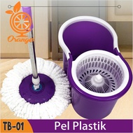 Spin mop serbaguna alat pembersih lantai 1 set pel dan 2 pcs kain pel MURAH