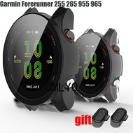 For Garmin Forerunner 265 965 Case Protective Bumper Glass Screen Protector Cover