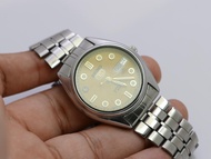 นาฬิกา Vintage มือสองญี่ปุ่นSeiko 5 Fiveระบบ Automatic Day Date 6309 8890 ผู้ชาย ทรงกลม กรอบเงิน หน้