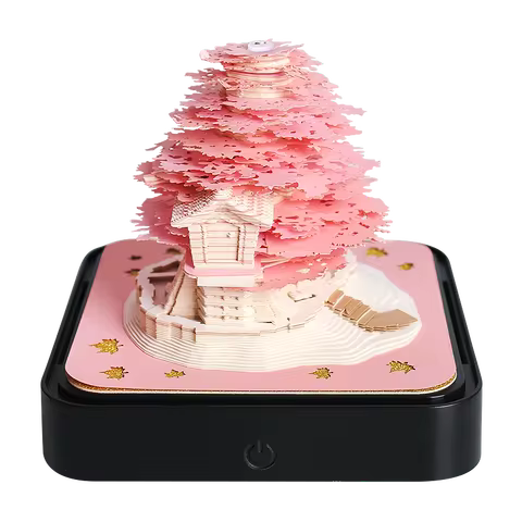 Omoshiroi Block 3D Notepad Sakura Treehouse 3D Calendar 2026 3D Memo Pad Block Notes Offices Paper N