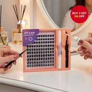 Cluster Lash Extensions 120pcs DIY Cluster Lashes 10-16mm C Curl Individual Thin Band Eyelash Kit