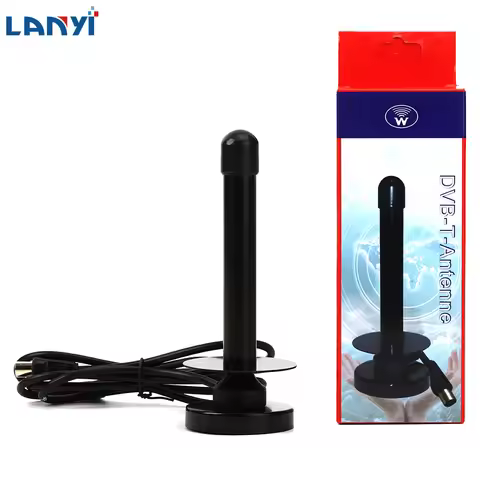 Best Signal HDTV Antenne VHF/UHF 28Dbi Magnetic Base Indoor Digital DVB-T2 Antenna,F Male connect,Po