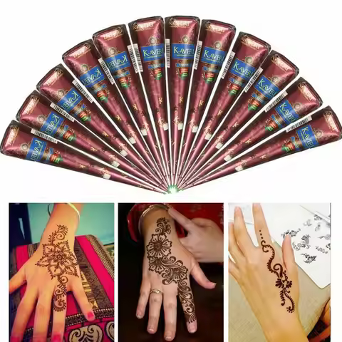 Mehndi Cream Herbal Mehandi Ink Paint Art 3 Colors Body Henna Temporary Paint Temporary Tattoo Body 