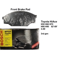 Toyota HiAce Brake Pad Front BP208 Bosch HiAce 2.4D H50 H60 H70 H80 H90 LH51 LH61 LH71 LN107 LN111 L