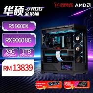 TCOMAS FLW  AMD R5 9600X RX 9060XT DDR5 24G B850 Desktop Assembled Gaming PC CS2 Valorant PUBG For L