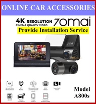 70mai A800s Or A800 Set Car Recorder Dual vision 140 FOV 4K Ultra HD Screen 70 Mai Dash Cam APP Control