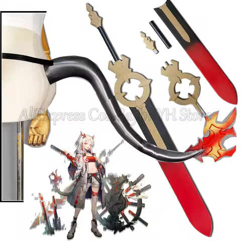 Game Arknights Nian Operator Weapons Cosplay Costume Props Accessories Nian Tail Horns Anime Dragon 