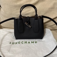 全新 LONGCHAMP Roseau經典竹節釦荔枝紋皮革手提/斜揹包 小號