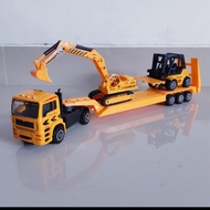 Diecast Set Excavator Truck Trailer Alloy - Miniature Die-cast Truck Hauler Beko 1Set Toys