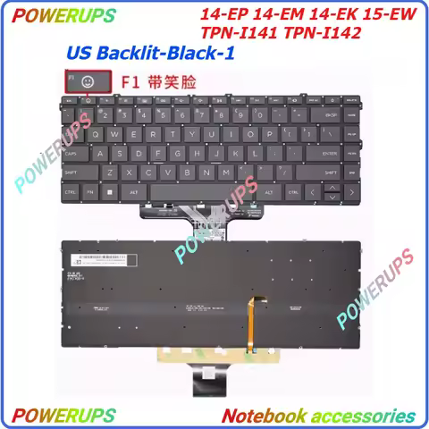 New Original Laptop/Notebook US Backlight Keyboard For HP 14-EP 14-EM 14-EK 15-EW TPN-I141 TPN-I142