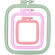 Gelung Sulaman Persegi MUFEKUM, Gelung Jahitan Silang dan Gelung Sulaman Plastik ABS untuk Menjahit,