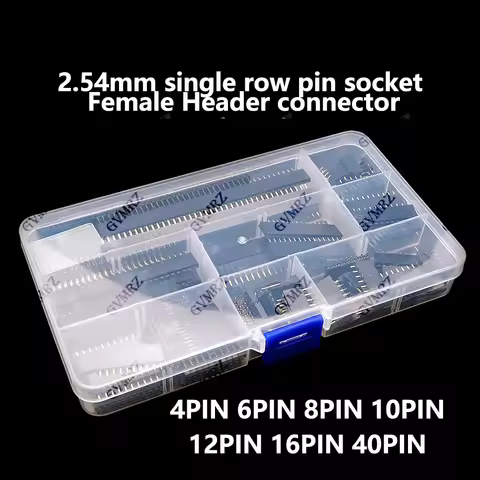 120PCS/box 2.54mm single row pin socket Female Header connector 4PIN 10PIN 12PIN 16PIN 40PIN PCB boa