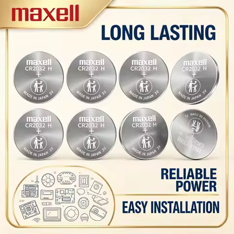 MAXELL 5PCS CR2032H 2032 240mAh High Capacity 3V Button Cell Battery Computer Motherboard Battery Re