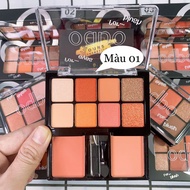 Bảng Phấn Mắt Kèm Má Hồng 2 Tầng Có Nhũ Odbo ODS01 - Bảng Màu Mắt Kèm Má Hồng Có Nhũ - Phấn Mắt Kèm