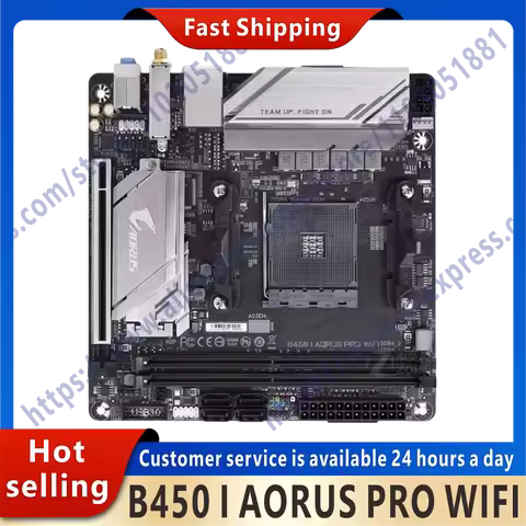 Used B450 I AORUS PRO WIFI AMD B450 AM4 2xDDR4 DIMM 32 GB PCI-E3.0 1xM.2 SATA3 USB 3.1 HDMI RJ45 Min