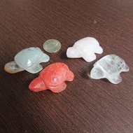 海龜 隨機出貨 一入 天然 水晶 礦石  手工 雕刻 石雕 玉 原石  擺件 擺飾 藝術品 禮物 招財 風水