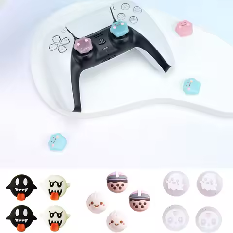 Cute Silicone Thumb Stick Grip Cap Soft Cover For Nintendo Switch Oled NS Lite For Sony PS5 PS4 Pro