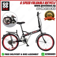 [SG READY STOCK] Foldable Bike 20 inch wheel 6 speed bicycle VMAX (free delivery and bike assembly)