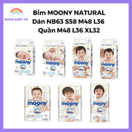TẶNG QUÀ (FREESHIP) Bỉm MOONY NATURAL Nội Địa Chính Hãng Đủ Size Dán NB63 S58 M48 L36 Quần M48 L36 X