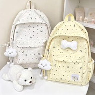 Schoolbag Junior High School Girl Atmosphere Polka Dot Feel Polka Dot Bow Backpack High-value St