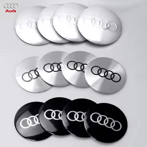 4pcs 56/60/65/68mm Wheel Hub Caps Sticker Car Emblem Badge Decoration for AUDI S RS A3 A4 B8 8P 8V A