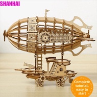 SHANHAI Airship Model, 3D Puzzle Wooden Construction 3D Wooden Puzzle, Toy Construction Mechanical D