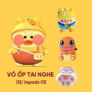 Premium Protective Case for Bluetooth Headphones i12, inpods 12 / i9 / i11 / airpods 1 / 2 - ribbish