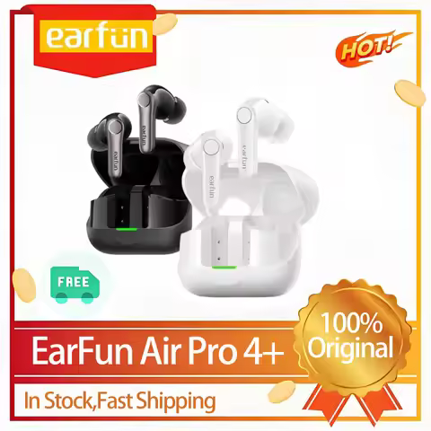 EarFun Air Pro 4+ Wireless Earbuds 6-Mic AI 54H Battery Life Bluetooth Headphones Active Noise Cance