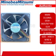 NMB VIDEO FAN DC24V 0.18A 4 WIRE(NMB-3110ML-05W-B69/90*4W-D24)