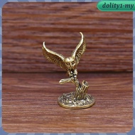 [DolitybdMY] Brass Owl Statue Desk Topper Tea Pet Artware Craft Animal Collectible