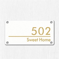 Customized Unit Sign door sign Outdoor house number plate Outdoor Hdb Unit Number Gold House Number 