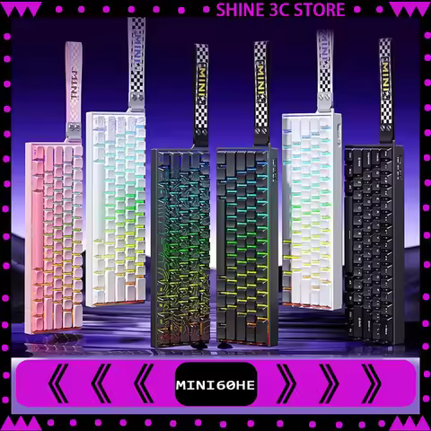 AULA Mini60 HE Magnetic Switch Keyboard RGB Tri Mode Wireless Mechanical Keyboard 8000Hz 0.01mmRT Ga