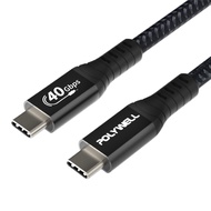 POLYWELL 寶利威爾 USB 4.0 Type-C 編織線 80cm PW15-W45-M720 1條
