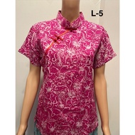 (READY STOCK) SW0088CSHB2马来西亚纯手工蜡染峇迪Traditional Hand block Printed Batik Lady Cheongsam Blouse Made 