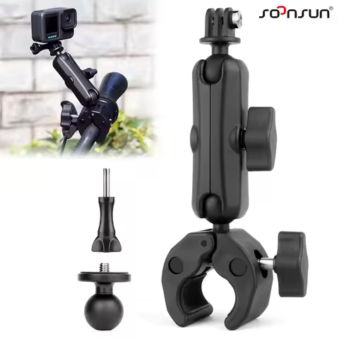 SOONSUN Motorcycle Bracket For GoPro Insta360 Akaso DJI Aciton Camera Mounting Tube Bicycle Mount 36