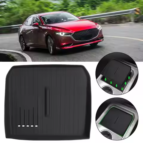 For MAZDA EZ-6 6e 2025 Central Control Armrest Box Storage Box Wireless Charging Silicone Pad With C