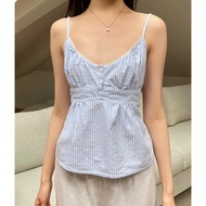 [HCM] Reina.studios BM SEA BLUE PLAid T-SHIRT STYLE Y2K SUMMER 2026