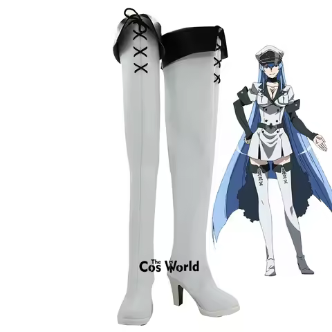 Akame Ga Kill Esdeath Custom Size Anime Cosplay High Heels Shoes Boots for Costumes [THE COS WORLD]