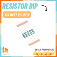 10Pcs Resistor 150K ohm metal film 1/4watt 1% 150 kilo 150 kilo ohm