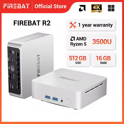 FIREBAT R2 Mini PC Gamer AMD Ryzen 5 3500U Windows 11 Mini PC Gaming DDR4 16GB RAM 512GB SSD WIFI5 B