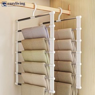 EAZYLIVING Multi-Layer Ladder Style Pants Hanger Household Space Saving Non Slip Foldable Closet War